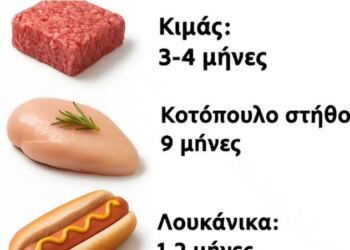 Ποιά είναι η διάρκεια αποθήκευσης του κρέατος στην κατάψυξη;