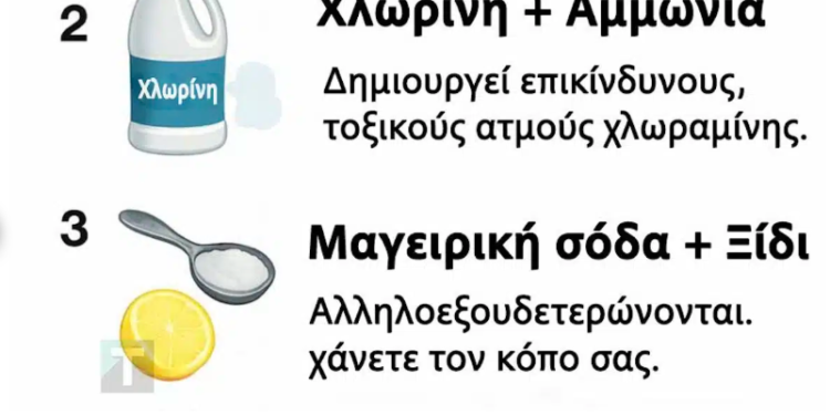 Οι περισσότεροι το κάνουν λάθος. 10 συνδυασμοί καθαριστικών που είναι στην πραγματικότητα επικίνδυνοι