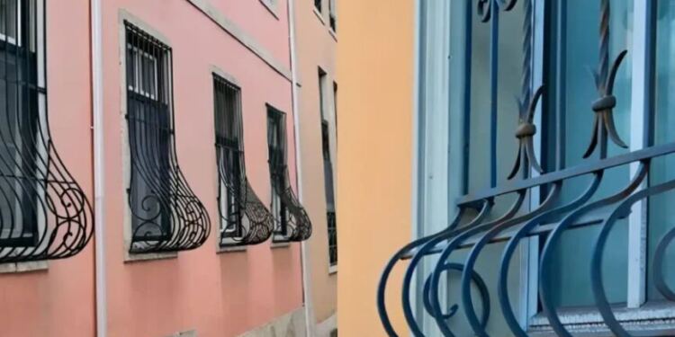 Γιατί κάποια κάγκελα παραθύρων έχουν μια καμπύλη χαμηλά προς τα έξω