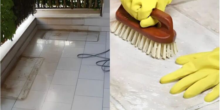 Στάμπες από γλάστρες, σκουριά, λίπη: Καθαρίστε τα πλακάκια του μπαλκονιού με μία κίνηση και 5 υλικά από την κουζίνα