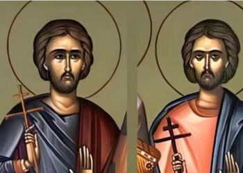Σήμερα γιορτάζουν οι δυο Άγιοι που ένας ήταν ο υπηρέτης του και τους αποκεφάλισαν